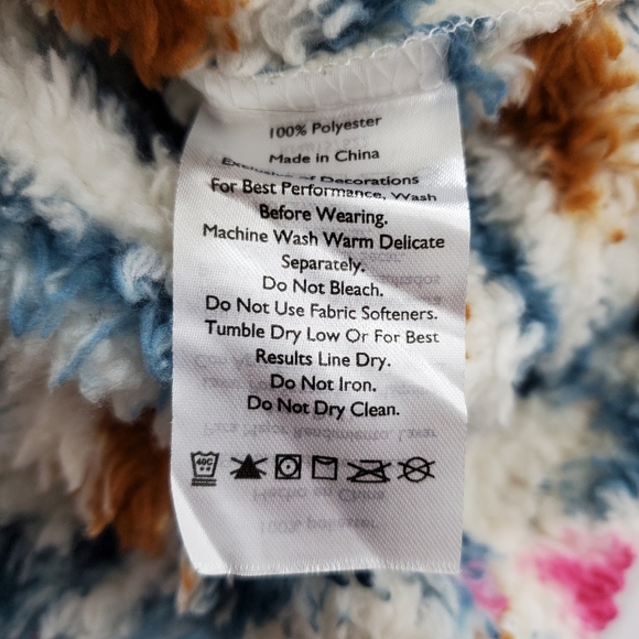 Eddie Bauer Plush 1/4 Zip Sherpa Aztec Southwestern Fleece Pullover Boho Medium - Picture 8 of 10